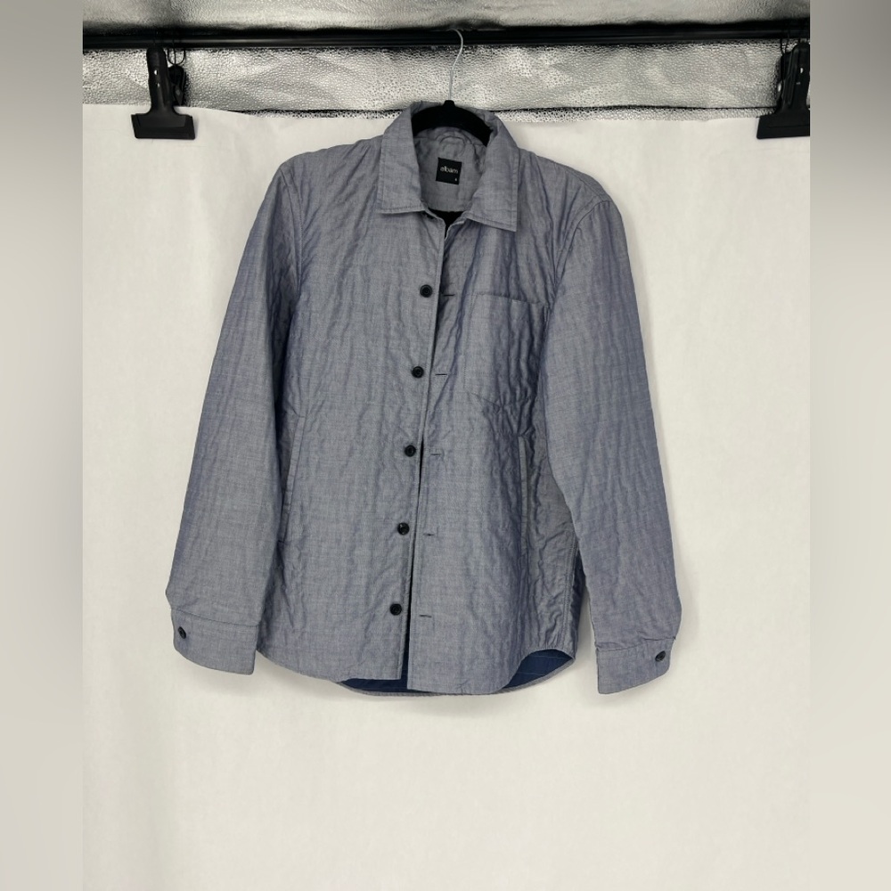 Albam Quilted Shirt Jacket in Heather Blue